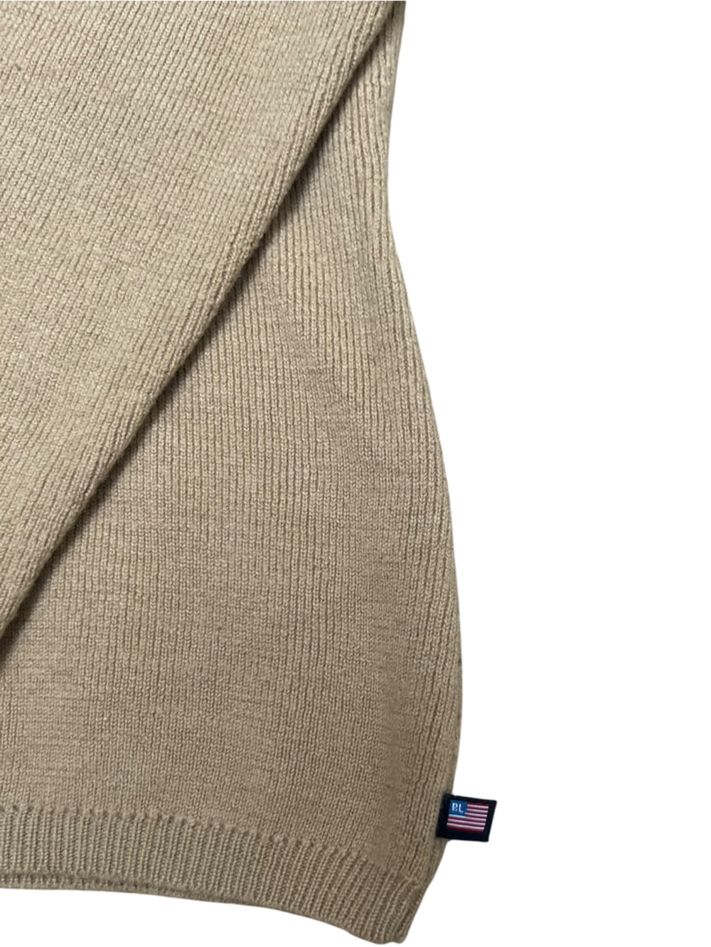 Ralph Lauren Women's V-Neck Polo Collar Sweater in Camel - Picture 2 of 6